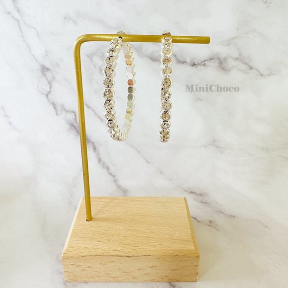 4.5 cm Crystal Hoop Earrings - Picture 7 of 8